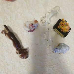 Vintage Mixed Lot of 6 Ceramic & glass Figurines Collectibles
